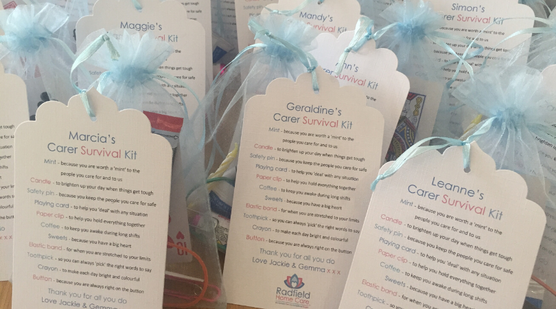 Surprise ‘survival kits’ for Radfield’s care assistants