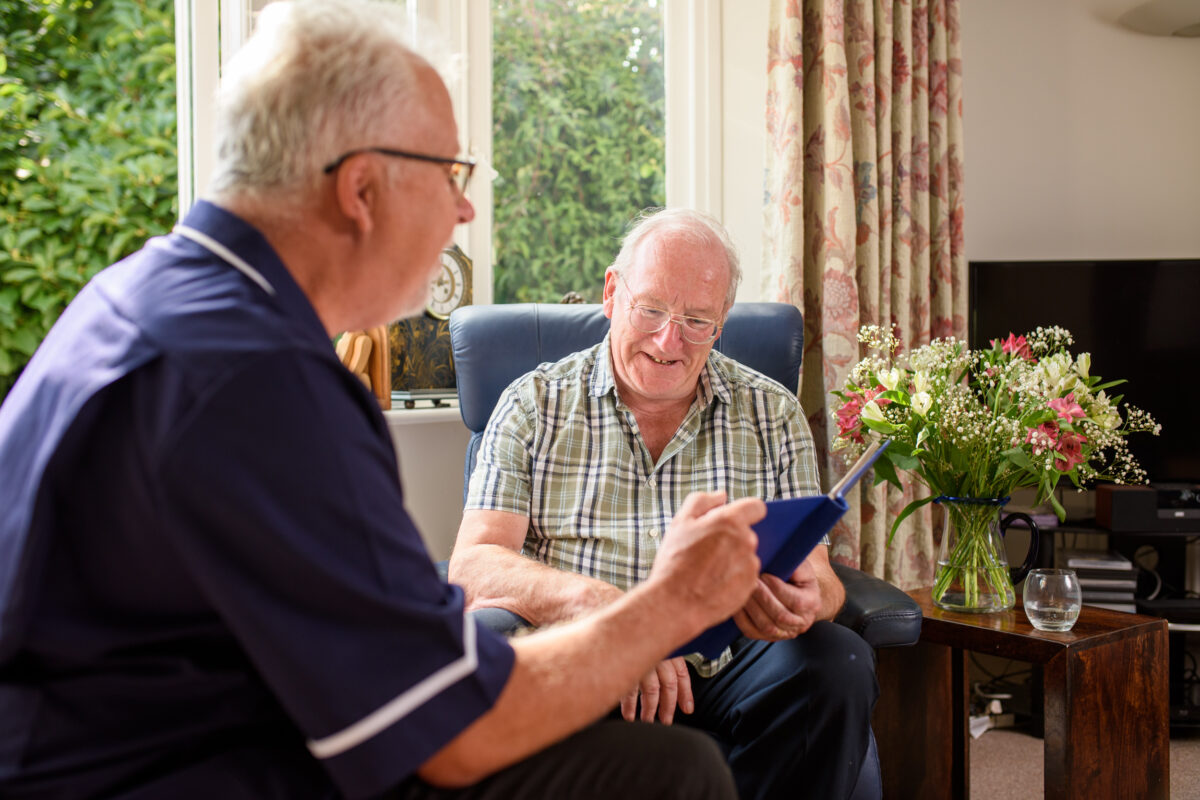 Male client with male carer