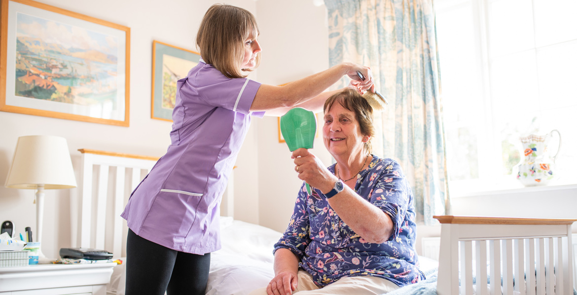 Care Professional Brushing Hair