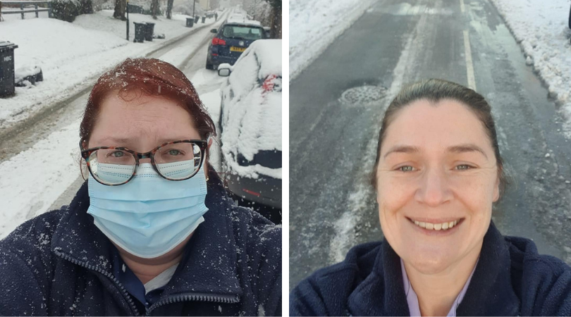 Radfield battles the snow to ensure client care and safety