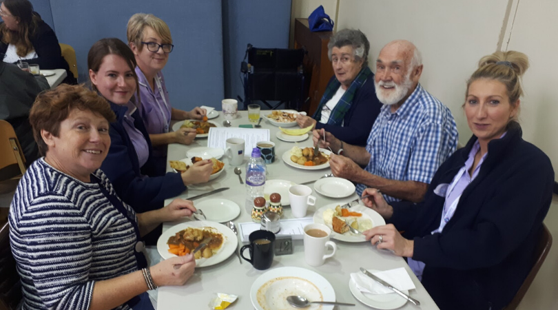 Radfield clients enjoy a weekly community lunch in Waterloo