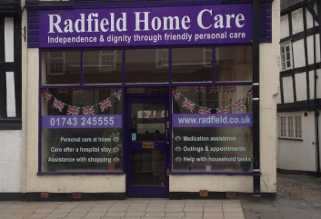 Radfield Home Care's first branch in Shrewsbury, Shropshire