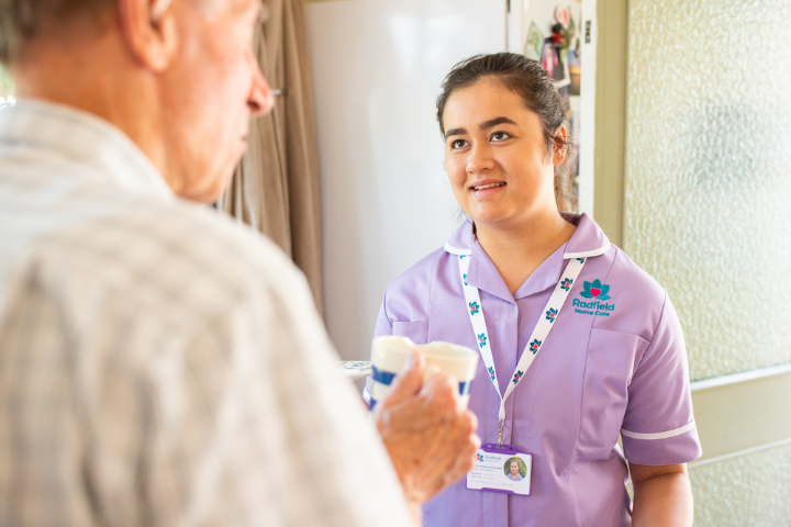 carer and client talking to each other and just having a great time