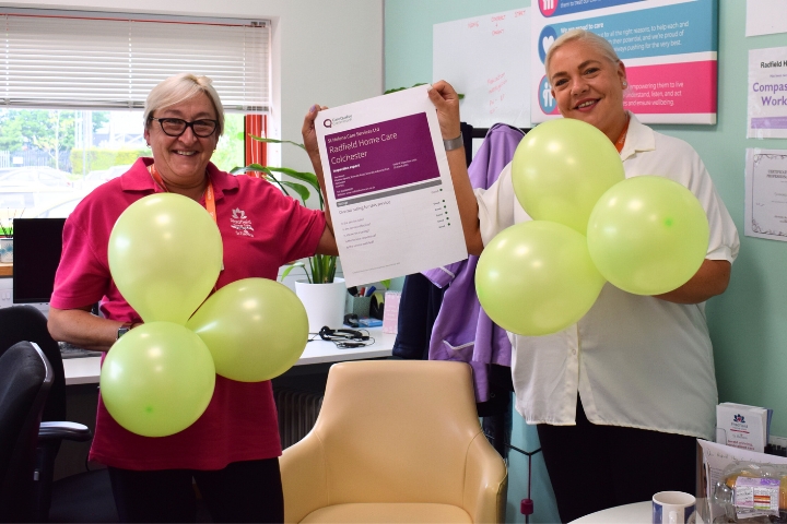 Colchester home care office celebrates CQC report and “extremely happy” clients