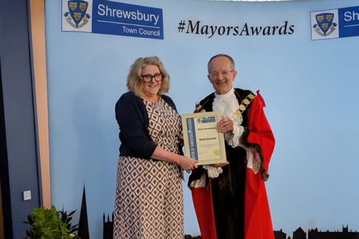 Karen Corcoran receives prestigious Mayoral Award for award-winning care in Shrewsbury