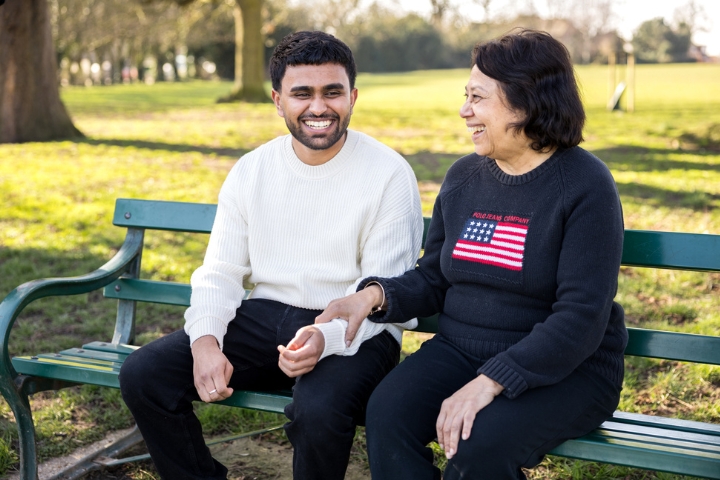 Knowing when it’s time for help - care professional and client in park