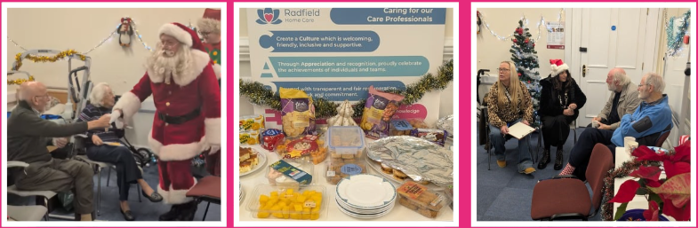 Phtoos from the 2025 Christmas Party held by Radfoield Home Care Epsom & Leatherhead