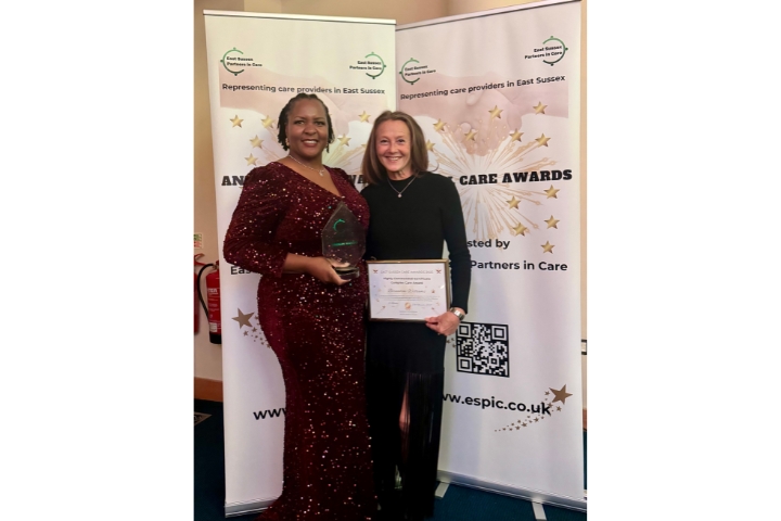 Bridget and Bernie at East Sussex Care Awards 2025.
