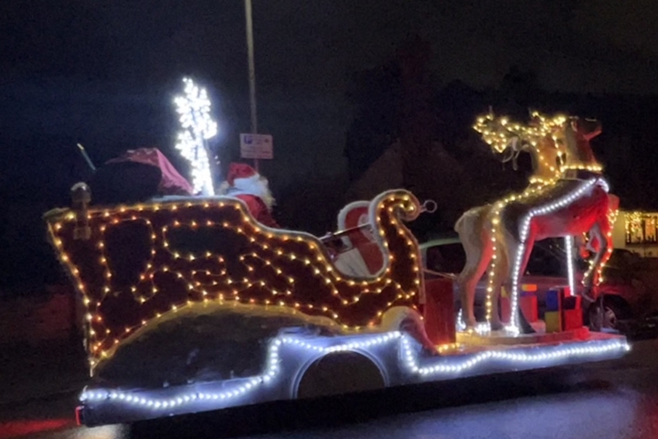 Rotary Club Watford out and about with their Santa Sleigh volunteering in Watford
