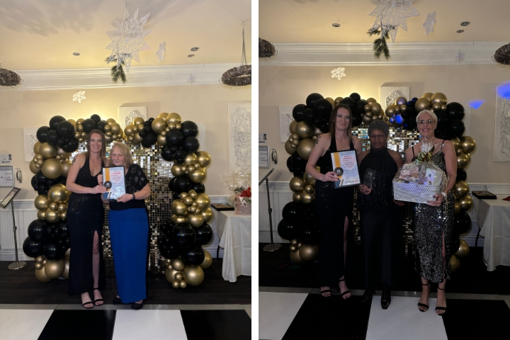 Mandy & Lu with their awards.