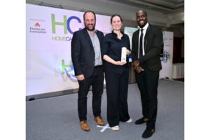 Hannah & Phil accepting the Home Care Award
