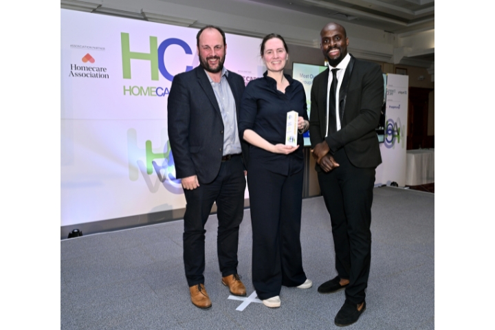 Hannah & Phil accepting the Home Care Award