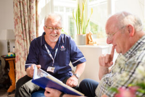 Care professional helps to avoid online fraud