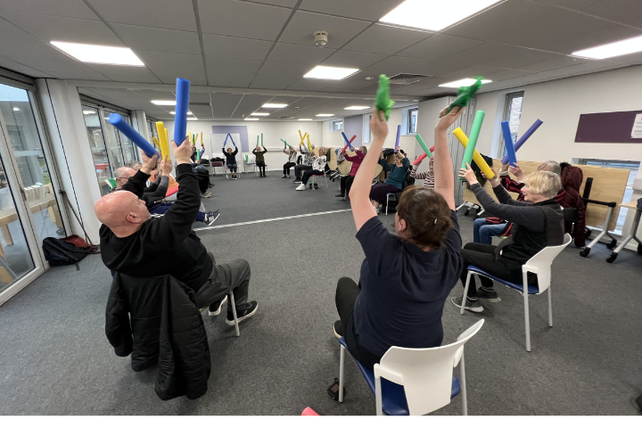 Strength and Balance Exercise Classes: How Radfield Home Care Supports Community Wellbeing in South Oxhey Library run by Stevenage Football club.