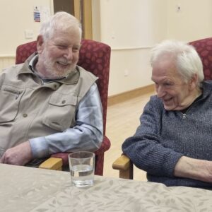 2 clients enjoying a dementia event together