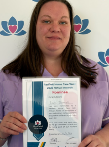 Radfield Home Care Wakefield Care Professonal with Client 