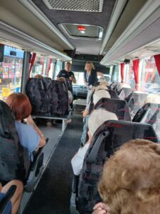 Charlton Mini Choaches taking Radfield Home Care clients to a sea-side trip