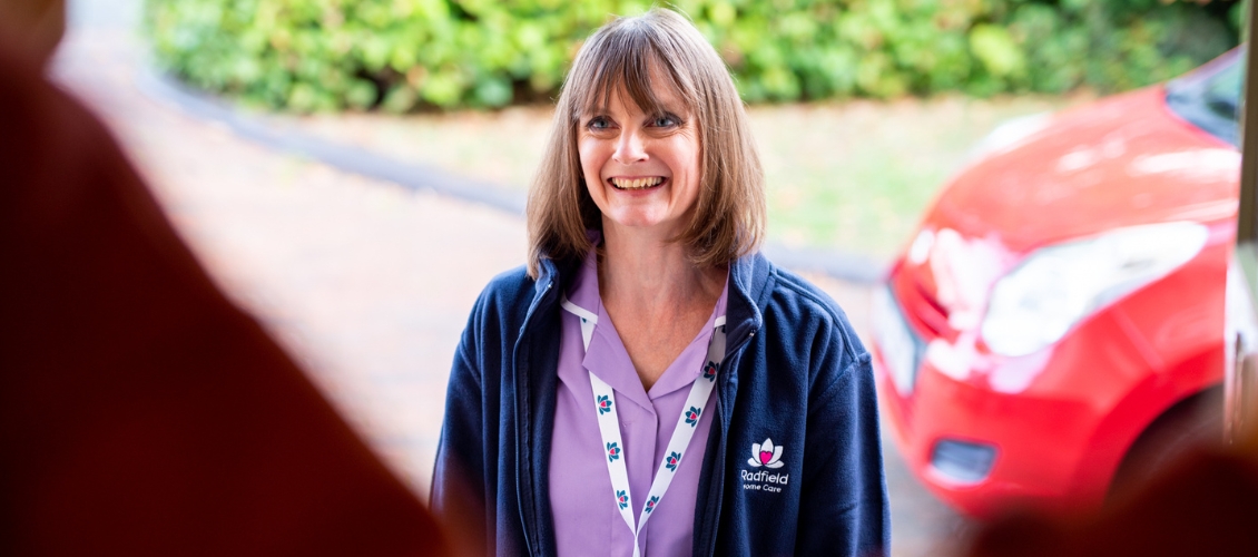 Care Professional arriving at a clients home