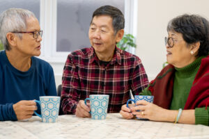 Family members discussing what unpaid carers are entitled to