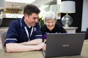 Care Professional helping a client research What is an LPA?