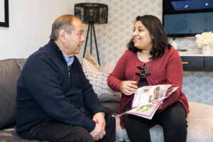 Care Professional and client discussing the lasting power of attorney
