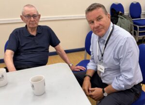 Dave Bellis attending the coffee morning for retired men in Aughton
