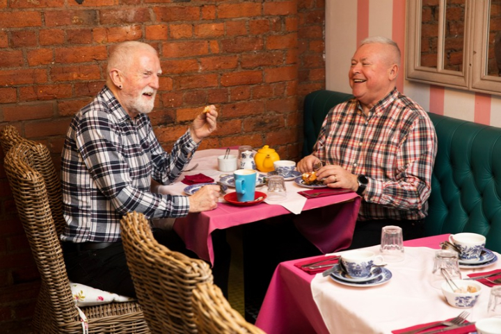 Two people having lunch together