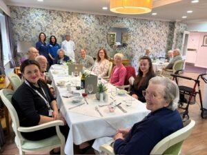 Silver Sunday table with chef